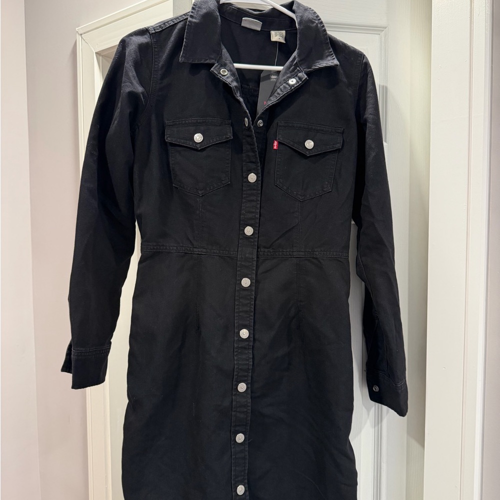Levi's Charcoal Long Sleeve Denim Dress